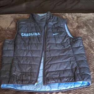 Nike Dark Gray Puffer Vest with Blue Accents